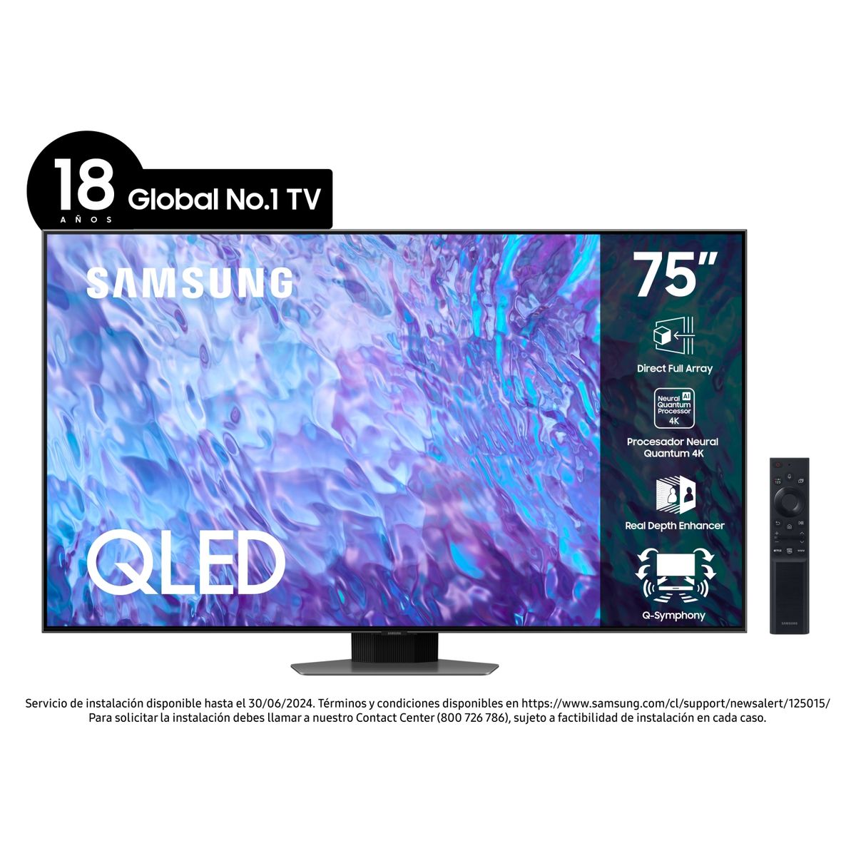 SAMSUNG - QLED Smart TV 75" QN75Q80CAGXZS Tizen Samsung