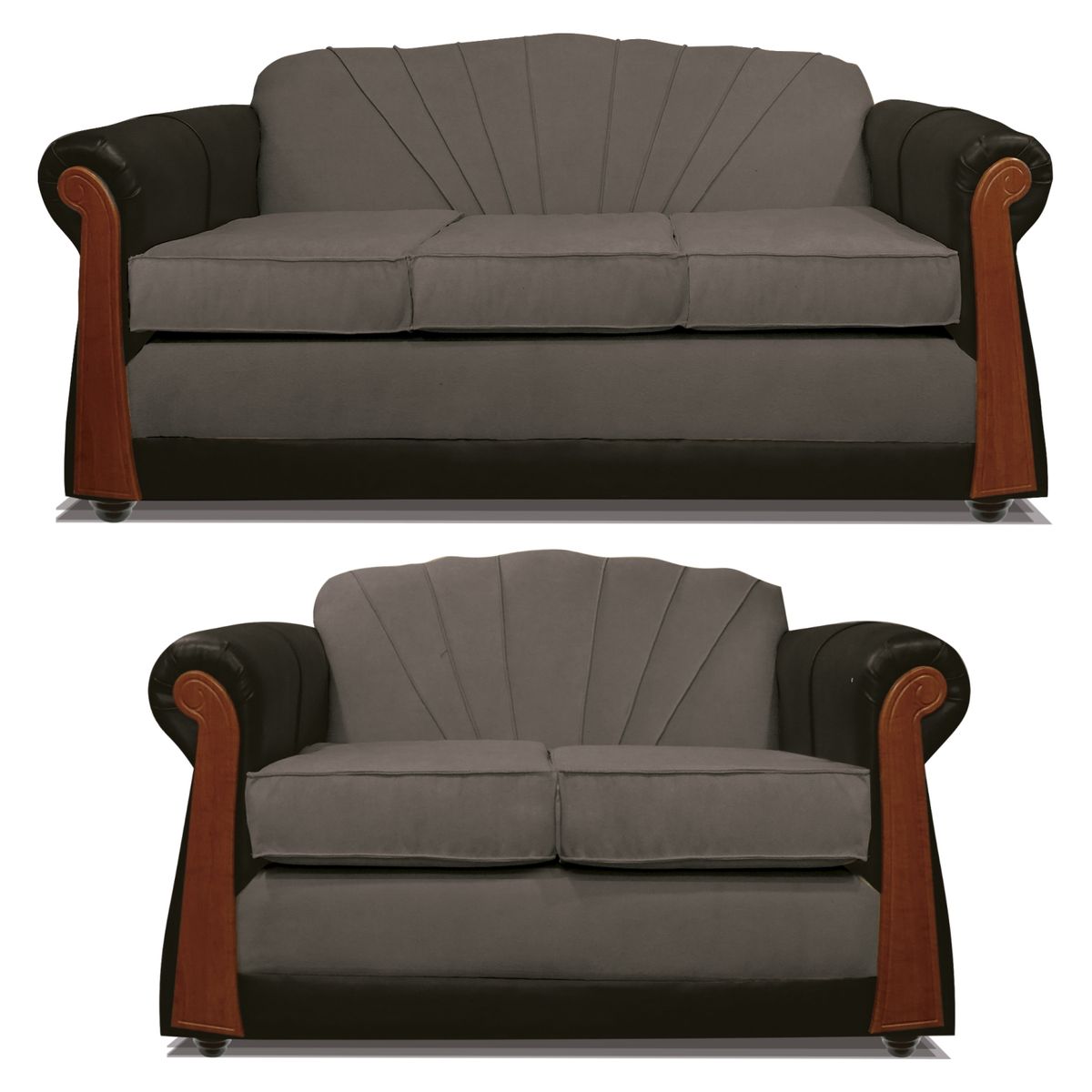 COMERCIALIZADORA ELEGANT DETAIL - Juego De Living Marsella Gris 3+2 T/Pu Elegant Detail