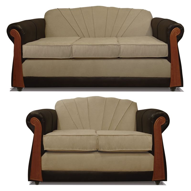 COMERCIALIZADORA ELEGANT DETAIL - Juego De Living Marsella Gris 3+2 T/Pu Elegant Detail