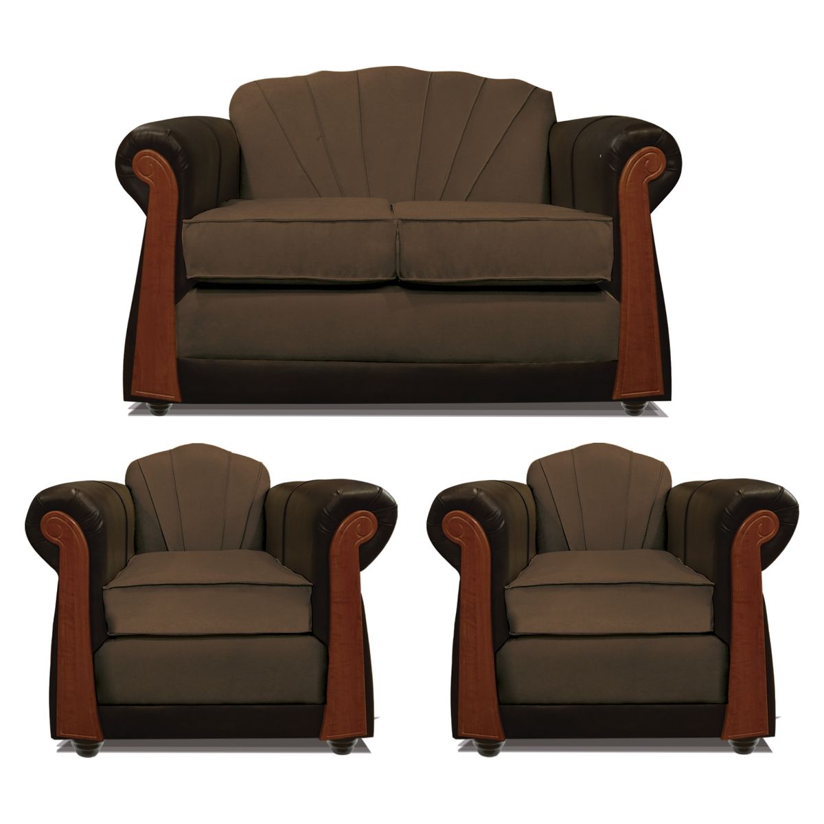 COMERCIALIZADORA ELEGANT DETAIL - Juego De Living Marsella 2+1+1 T/Pu Comercializadora Elegant Detail