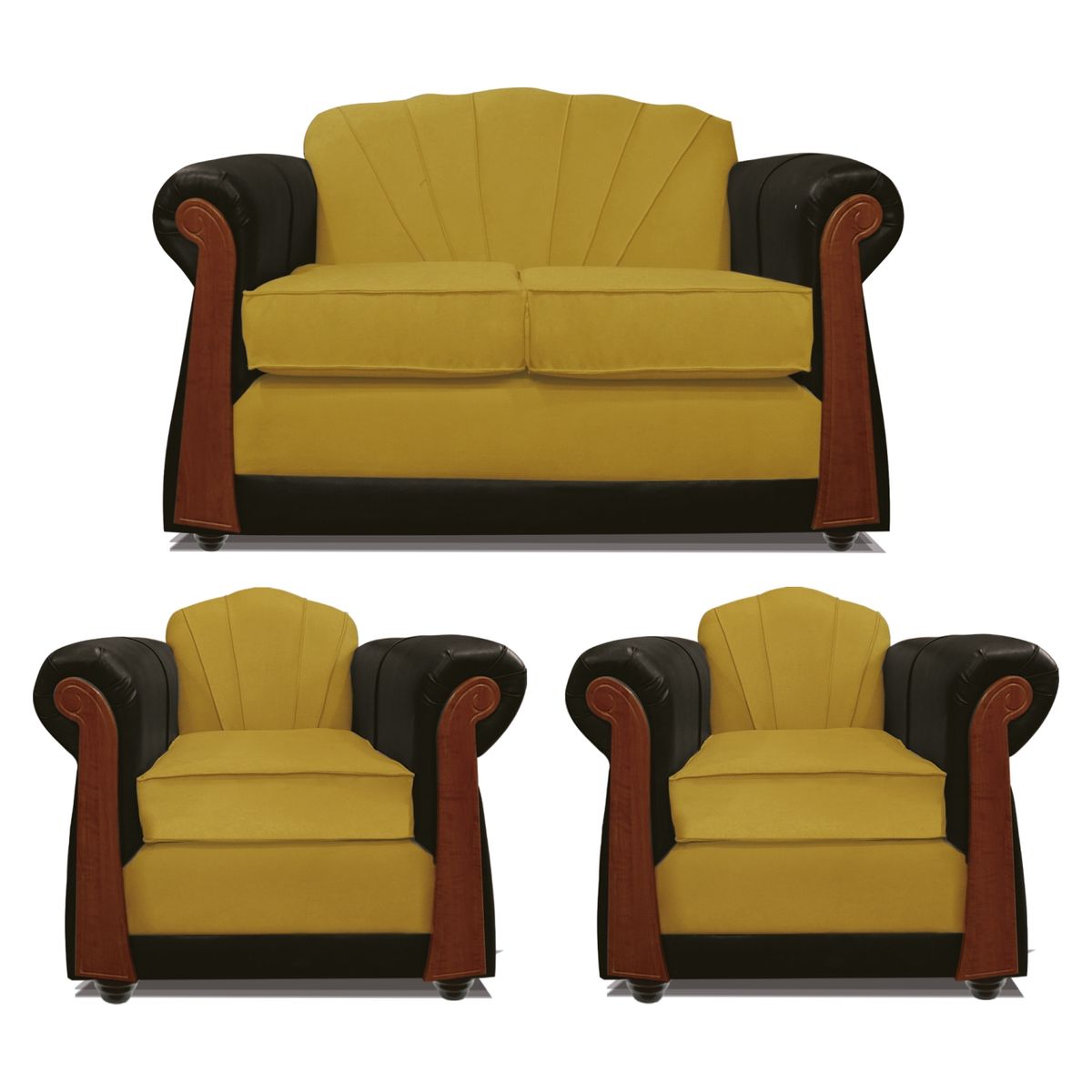 COMERCIALIZADORA ELEGANT DETAIL - Juego De Living Marsella 2+1+1 T/Pu Comercializadora Elegant Detail