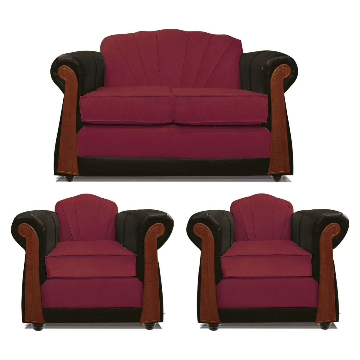 COMERCIALIZADORA ELEGANT DETAIL - Juego De Living Marsella 2+1+1 T/Pu Comercializadora Elegant Detail