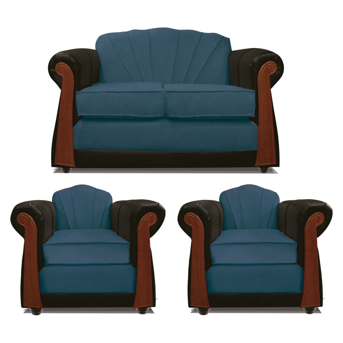 COMERCIALIZADORA ELEGANT DETAIL - Juego De Living Marsella 2+1+1 T/Pu Comercializadora Elegant Detail