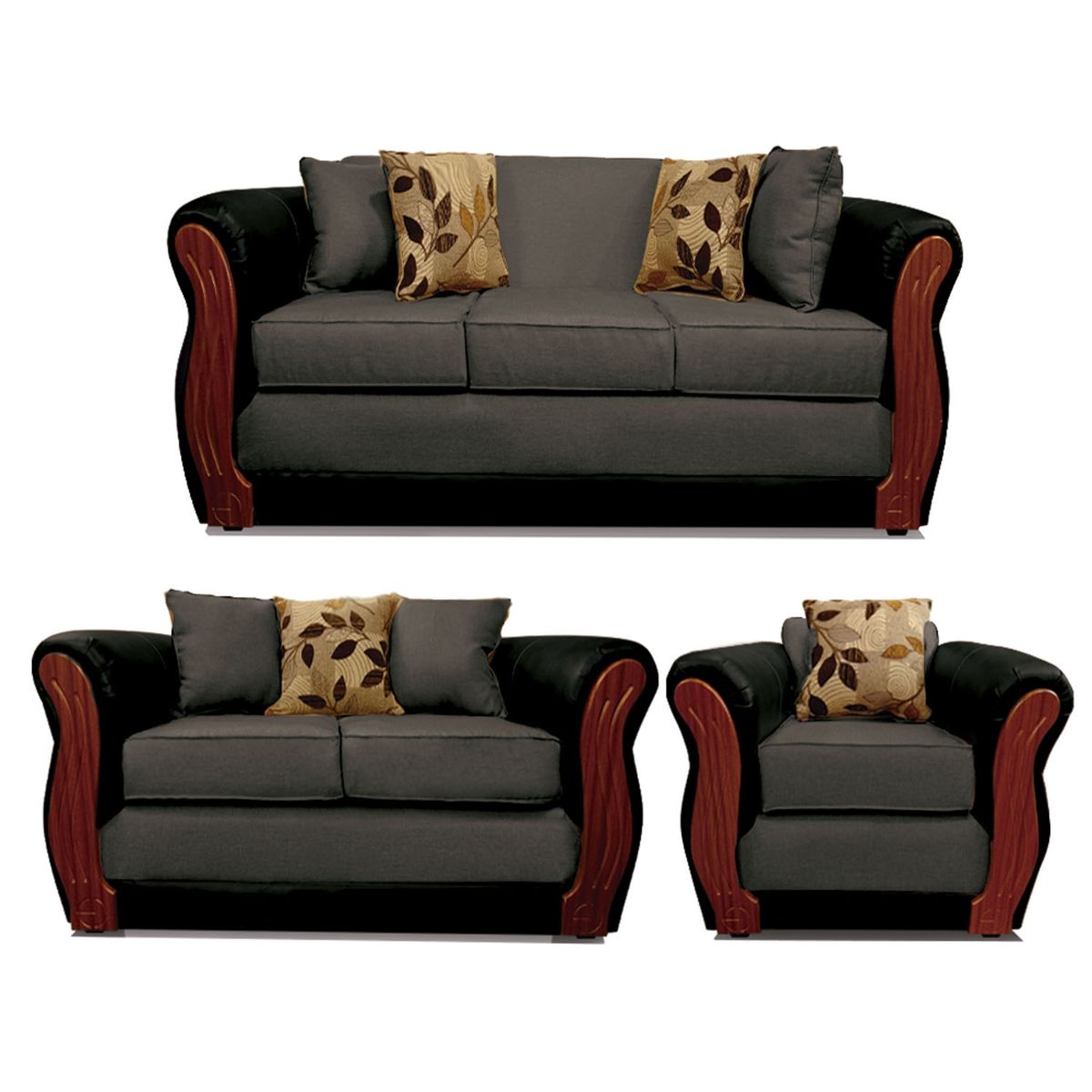 COMERCIALIZADORA ELEGANT DETAIL - Juego De Living Girona 3+2+1 T/Pu Comercializadora Elegant Detail