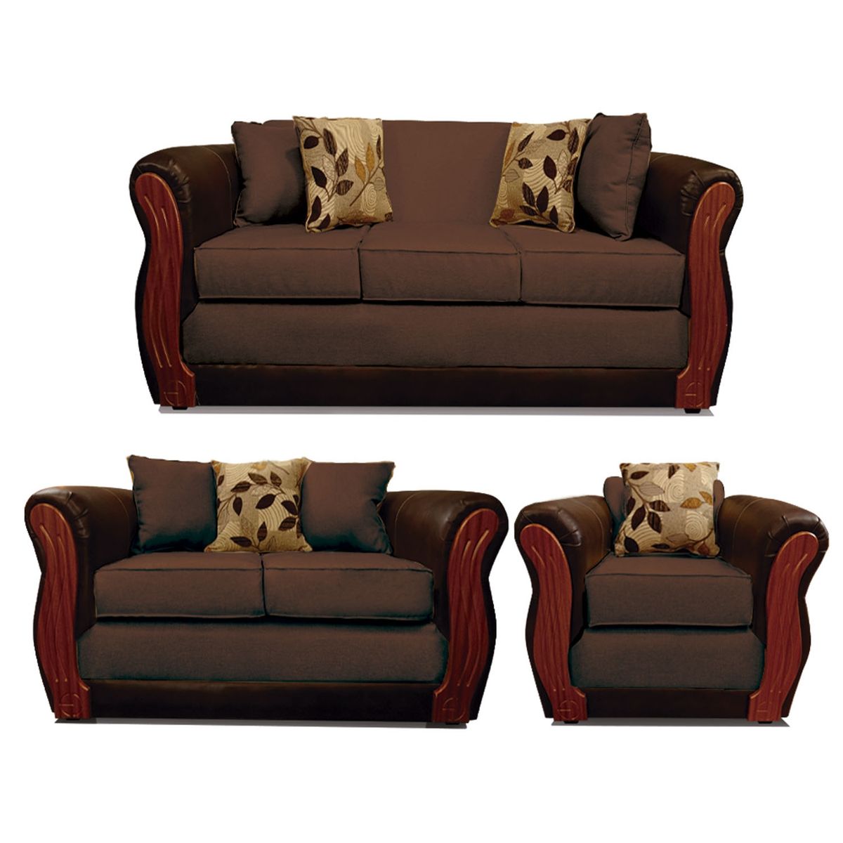 COMERCIALIZADORA ELEGANT DETAIL - Juego De Living Girona 3+2+1 T/Pu Comercializadora Elegant Detail