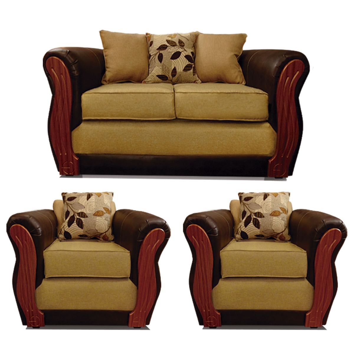 COMERCIALIZADORA ELEGANT DETAIL - Juego Living Girona 2+1+1 T/Pu Comercializadora Elegant Detail