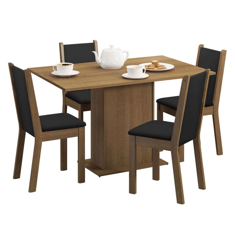 VEKKAHOME Juego De Comedor 4 Sillas