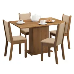 VEKKAHOME - Juego De Comedor 4 Sillas