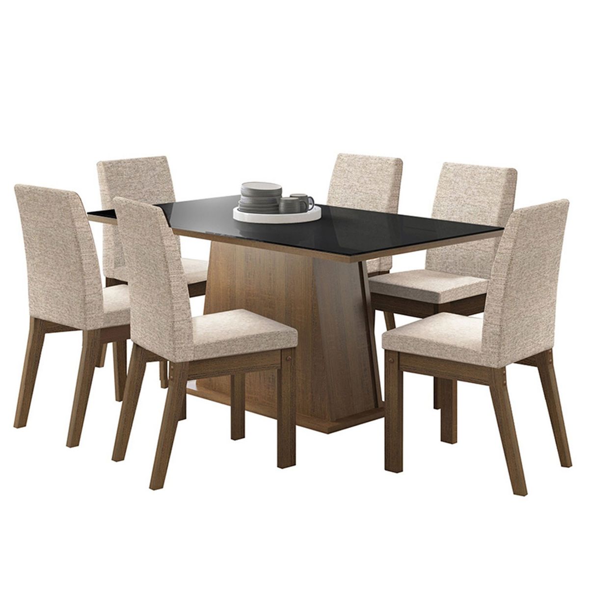 VEKKAHOME - Juego De Comedor 6 Sillas Giant Vekkahome