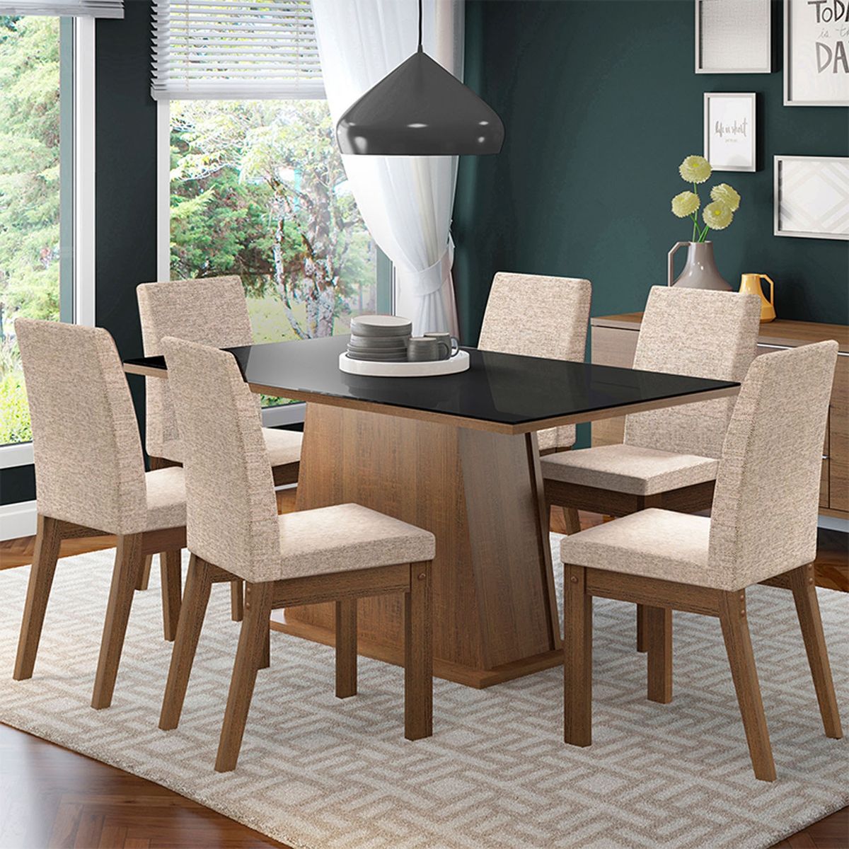 VEKKAHOME - Juego De Comedor 6 Sillas Giant Vekkahome