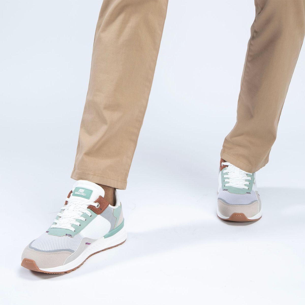 XTI - Zapatilla Urbana Hombre Beige/Khaki Xti