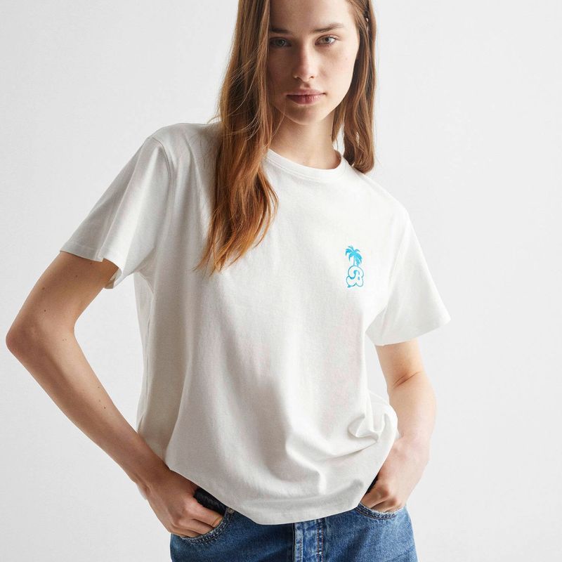 MANGO TEEN - Polera Estampada Algodón Barbiet Mujer Mango Teen