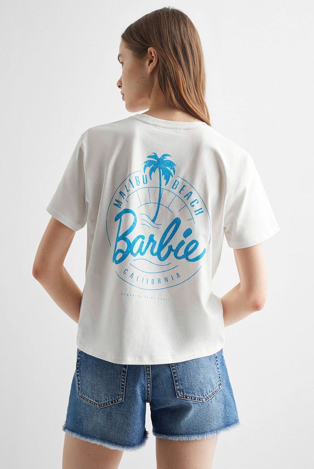 MANGO TEEN - Polera Estampada Algodón Barbiet Mujer Mango Teen