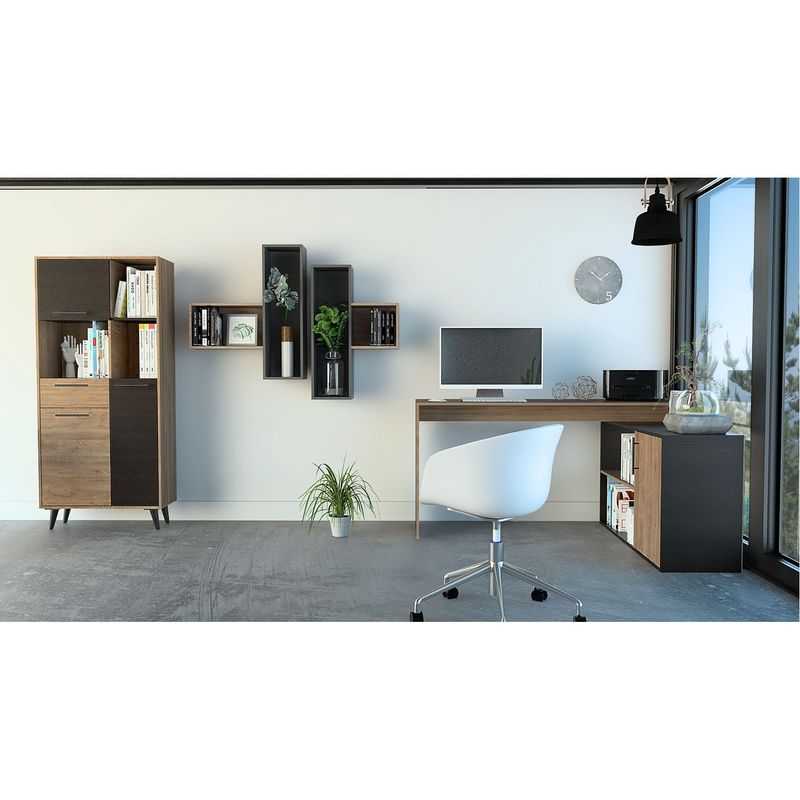TUHOME - Escritorio 1L +  Biblioteca ioteca +   Wall 2A M/W Tuhome