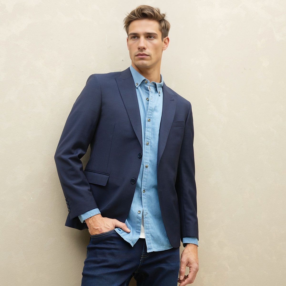 WOLF&HANK - Vestón de Lana Hombre Wolf&Hank Slim Fit