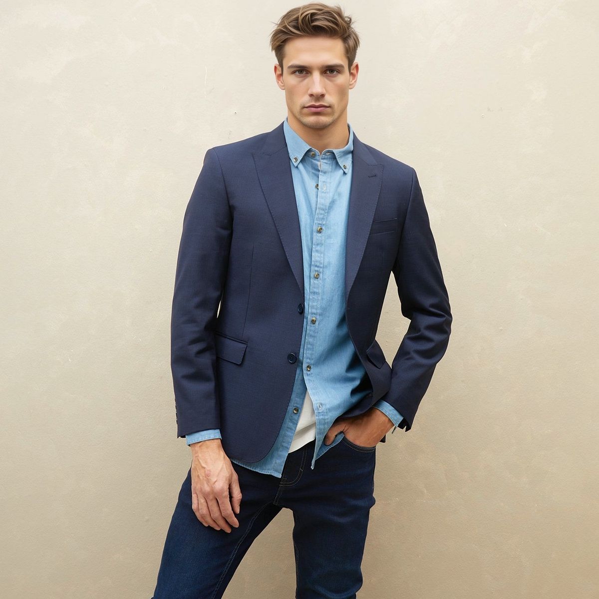 WOLF&HANK - Vestón de Lana Hombre Wolf&Hank Slim Fit