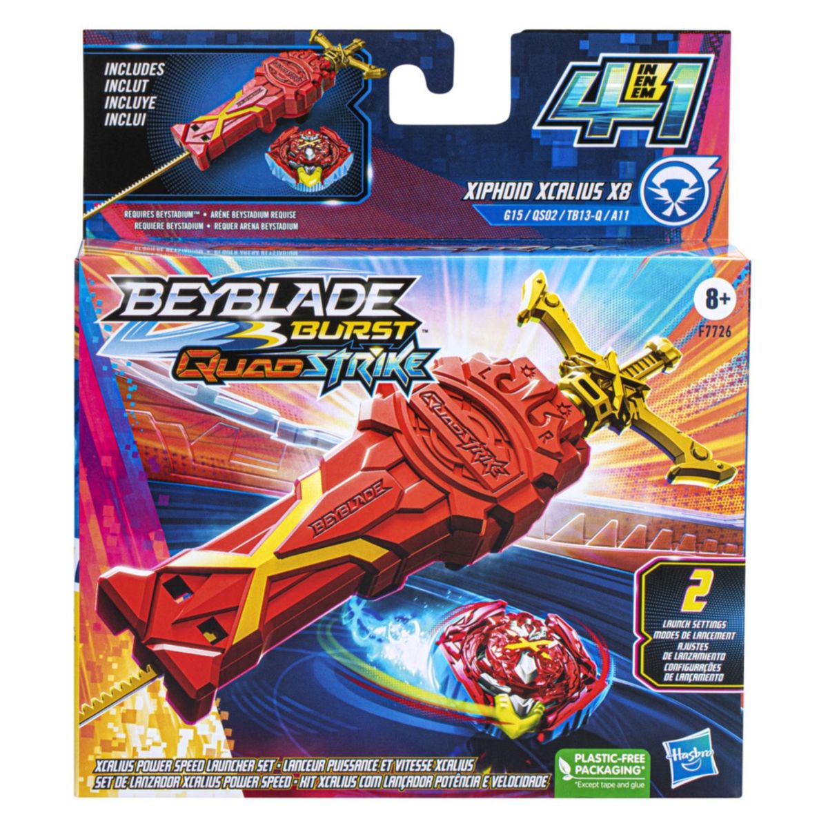 BEYBLADE - Qs Xcalius Power Speed Launcher Pack Beyblade