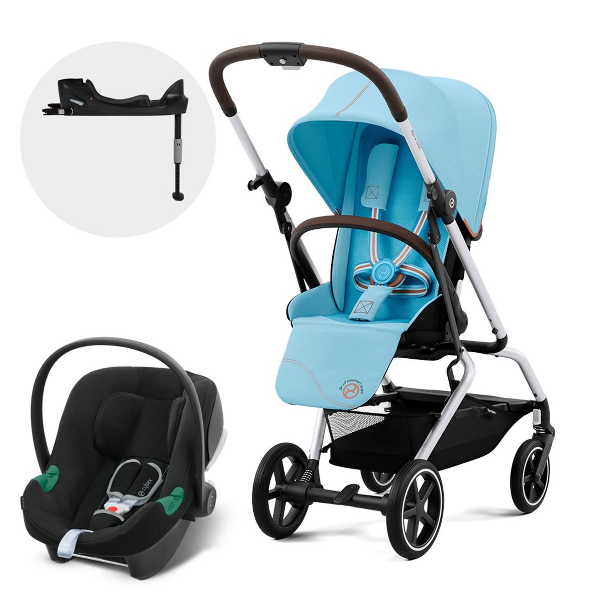 CYBEX - Coche Travel System Eezy S Tw Pl Slv B.Blue + Aton B2 Cybex