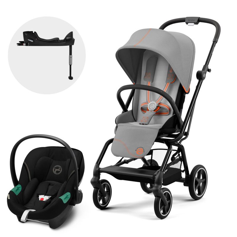 CYBEX - Coche Travel System Eezy S Tw Pl Blk L.Grey + Aton S2 Cybex