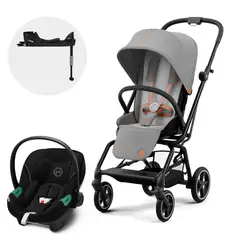 CYBEX - Coche Travel System Eezy S Tw Pl Blk L.Grey + Aton S2