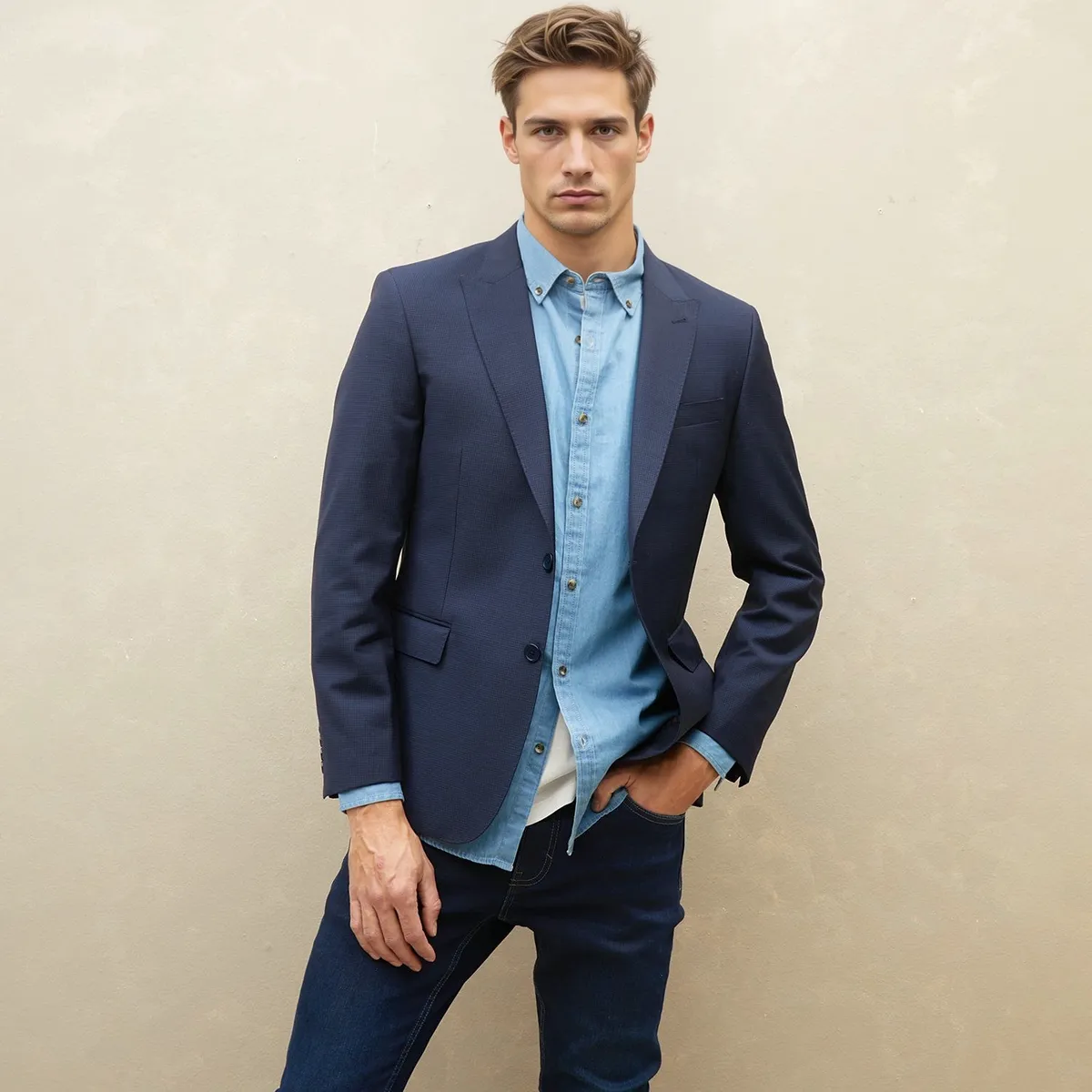 WOLF&HANK - Vestón de Lana Hombre Wolf&Hank Slim Fit