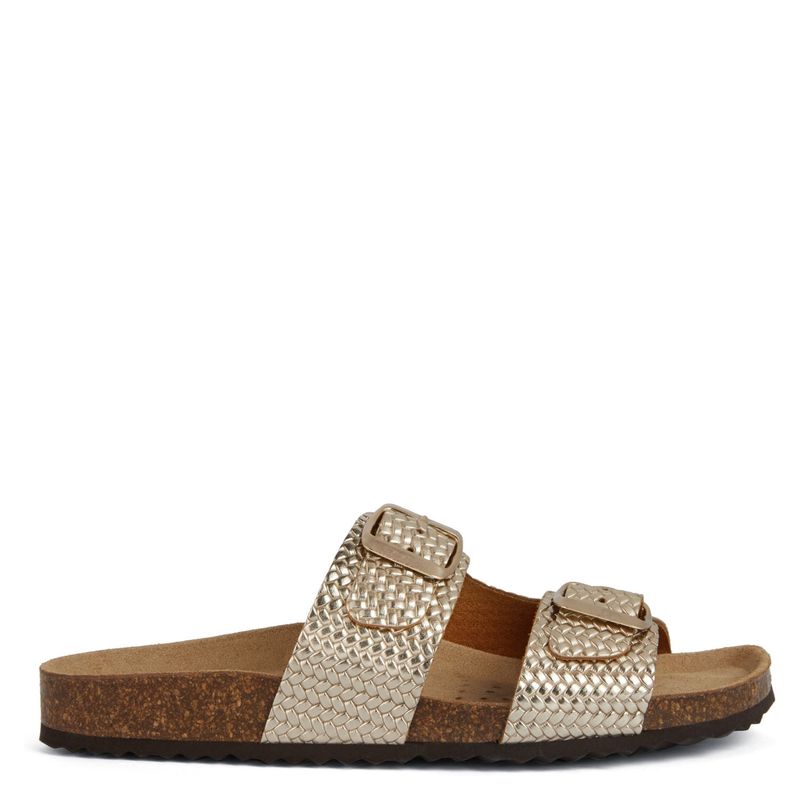 GEOX - Sandalia Mujer Cuero Dorado Geox