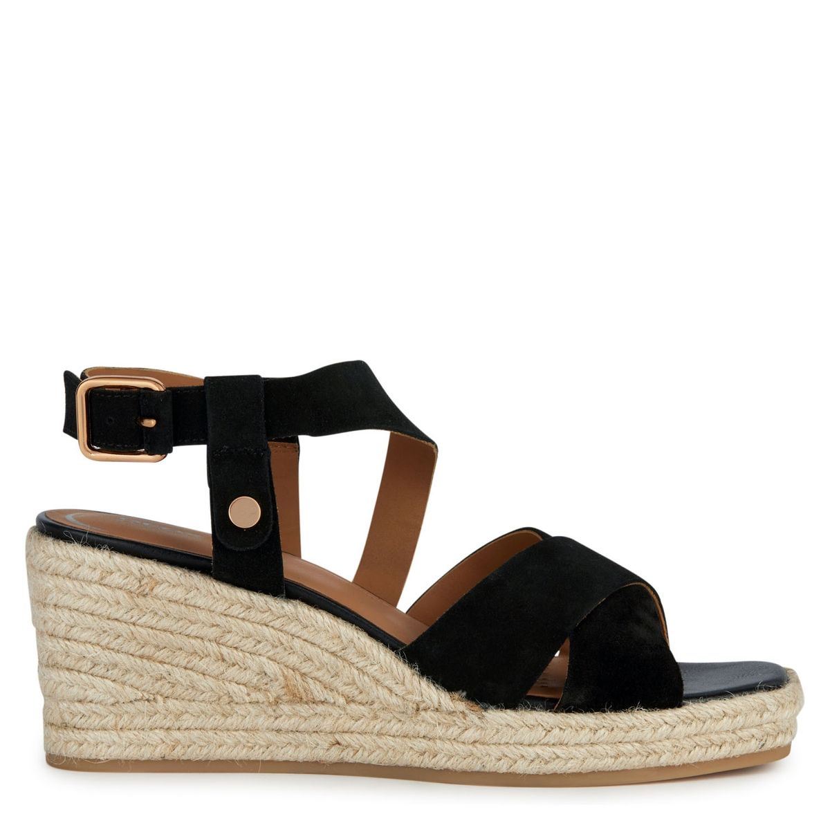 GEOX - Sandalia Mujer Gamuza Negro Geox