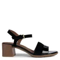 GEOX - Sandalia Mujer Gamuza Negro