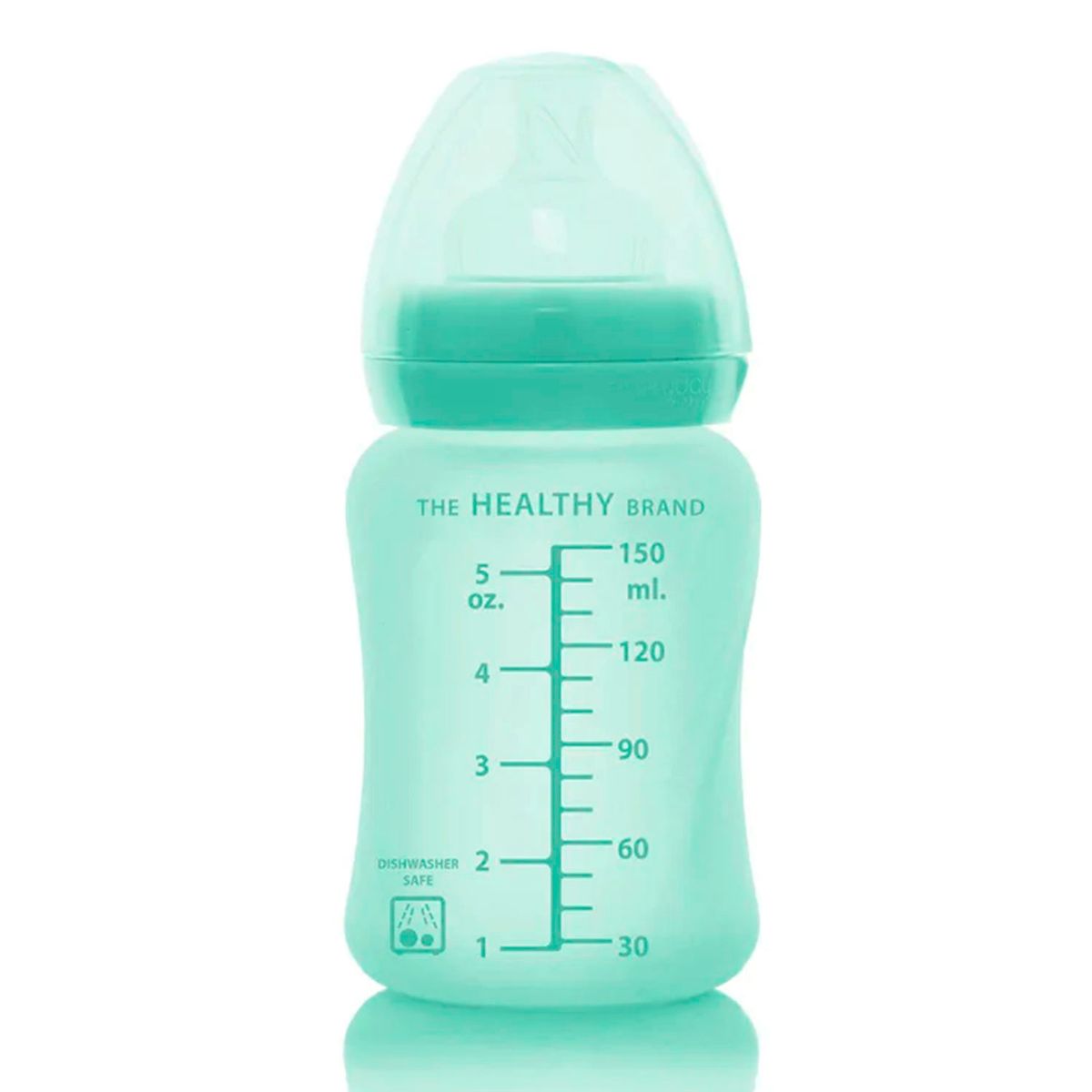 EVERYDAY BABY - Mamadera De Vidrio Con Recubrimiento De Silicona Healthy 150ml Verde Everyday Baby