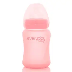 EVERYDAY BABY - Mamadera De Vidrio Con Recubrimiento De Silicona Healthy 150ml Rosado