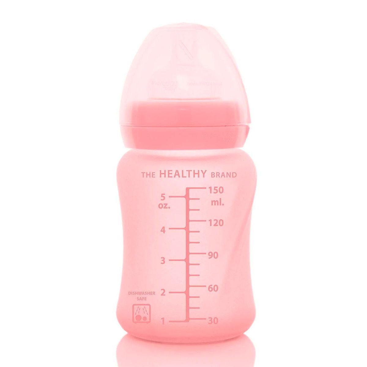 EVERYDAY BABY - Mamadera De Vidrio Con Recubrimiento De Silicona Healthy 150ml Rosado Everyday Baby