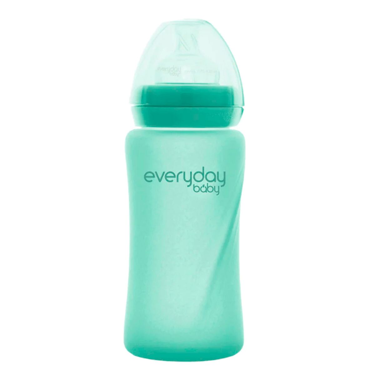 EVERYDAY BABY - Mamadera De Vidrio Con Recubrimiento De Silicona Healthy 240ml Verde Everyday Baby