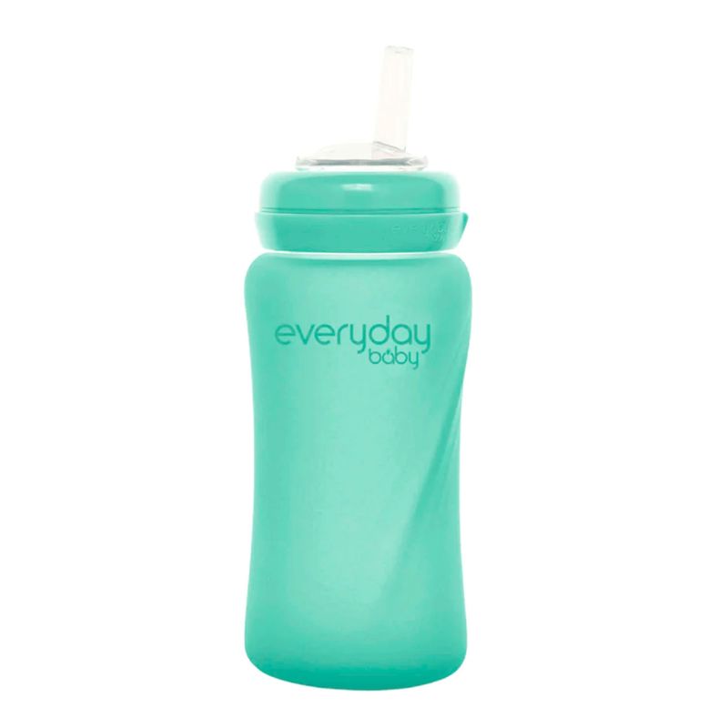 EVERYDAY BABY - Mamadera De Vidrio Recubierto De Silicona Con Bombilla 240ml Verde Everyday Baby