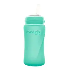 EVERYDAY BABY - Mamadera De Vidrio Recubierto De Silicona Con Bombilla 240ml Verde