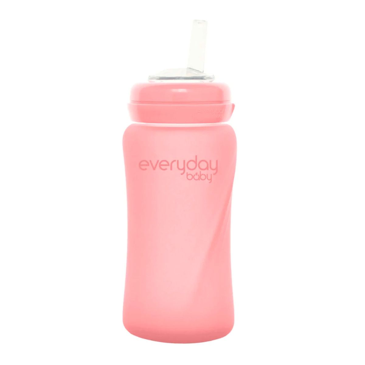 EVERYDAY BABY - Mamadera De Vidrio Recubierto De Silicona Con Bombilla 240ml Rosado Everyday Baby