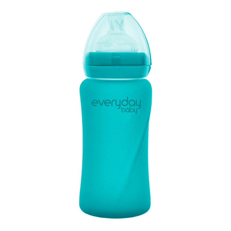 Mamadera De Vidrio Termosensible 240ml Turquesa