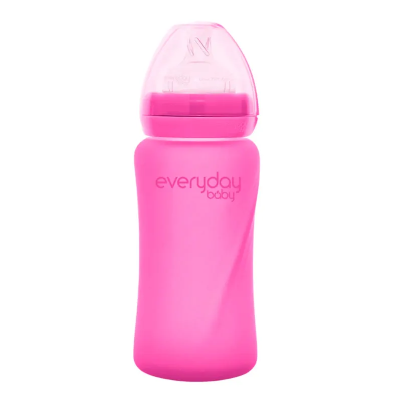 EVERYDAY BABY - Mamadera De Vidrio Termosensible 240ml Rosado Everyday Baby