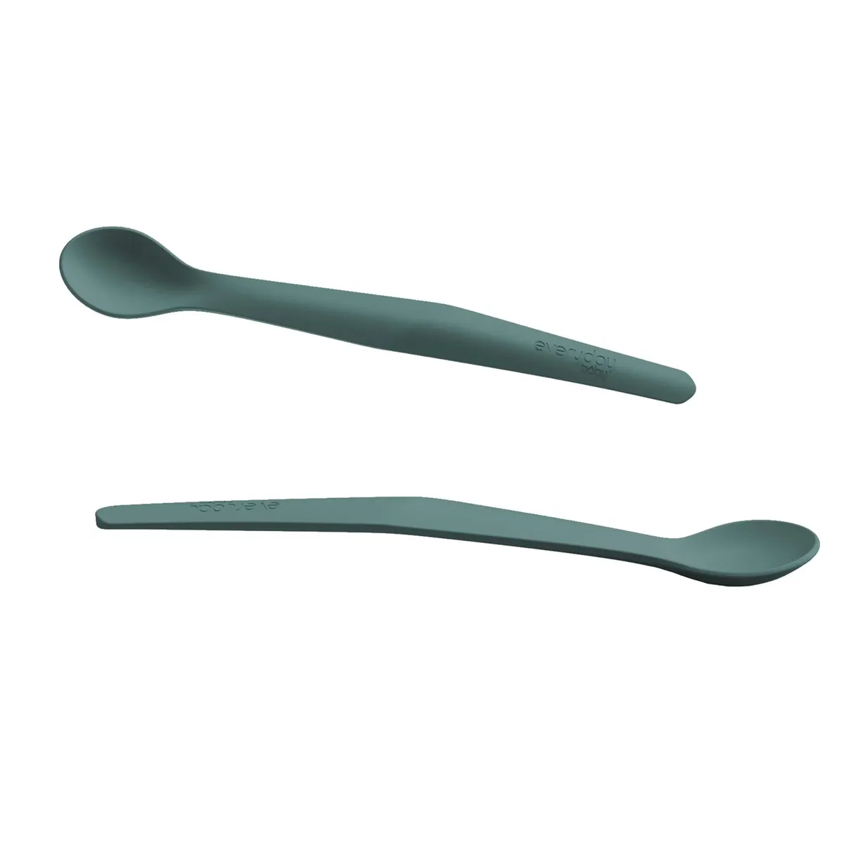 EVERYDAY BABY - Pack De 2 Cucharas De Silicona Verde Oscuro Everyday Baby