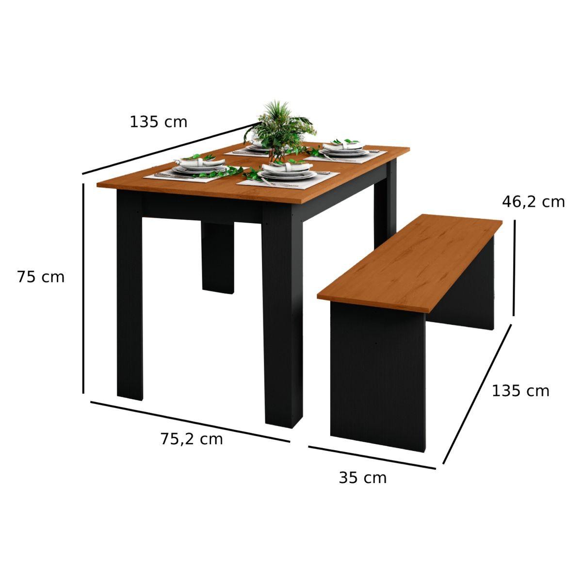 BE DESIGN - Juego Comedor Natura Zancini Negro Be Design