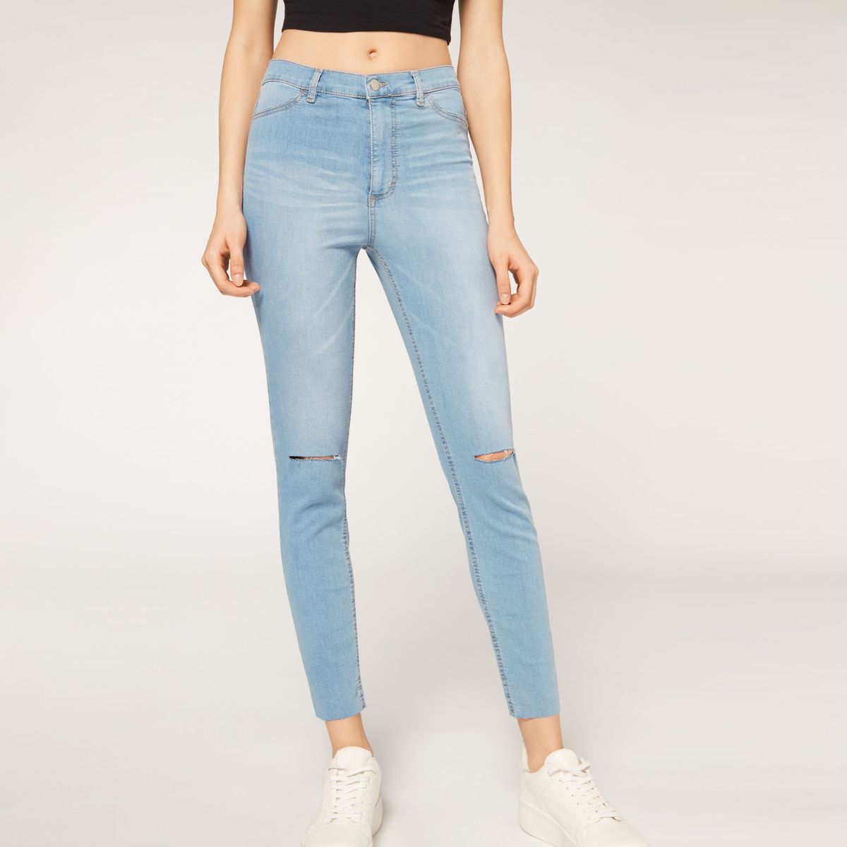 CALZEDONIA - Leggings Super Skinny Tiro Alto Mujer Calzedonia