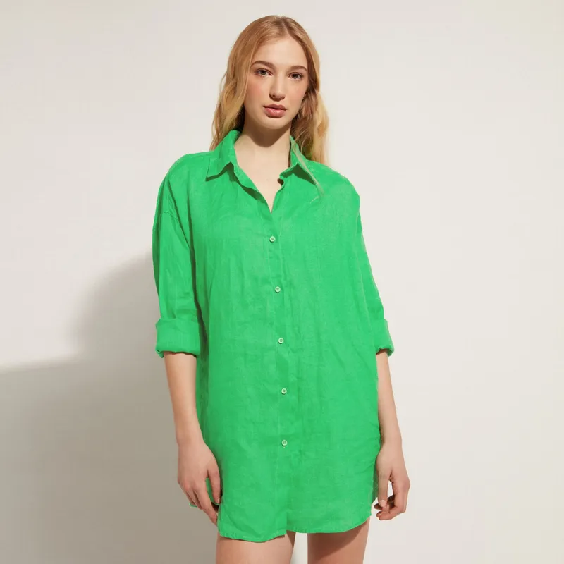 CALZEDONIA Camisa de Lino Mujer Calzedonia