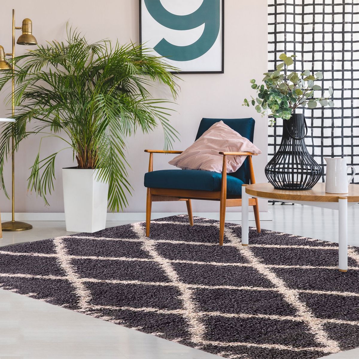 DIB - Alfombra Shaggy Design 180X275 Cm Grey Dib