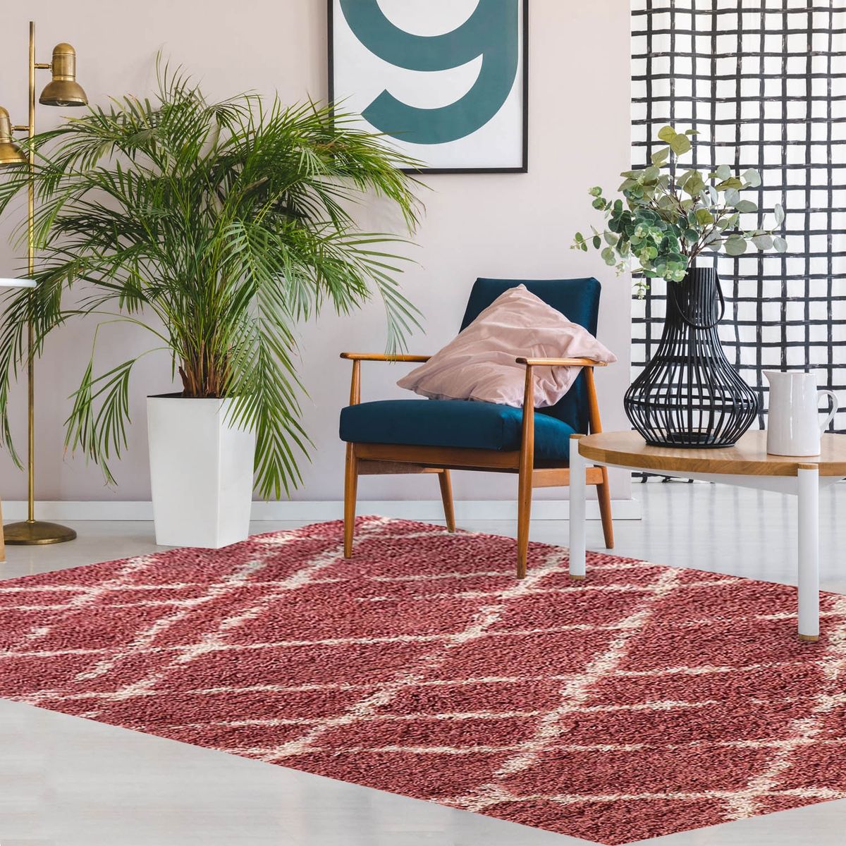 DIB - Alfombra Shaggy Design 180X275 Cm Pink Dib