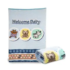 BEBESIT - Frazada Tierno Animales Celeste