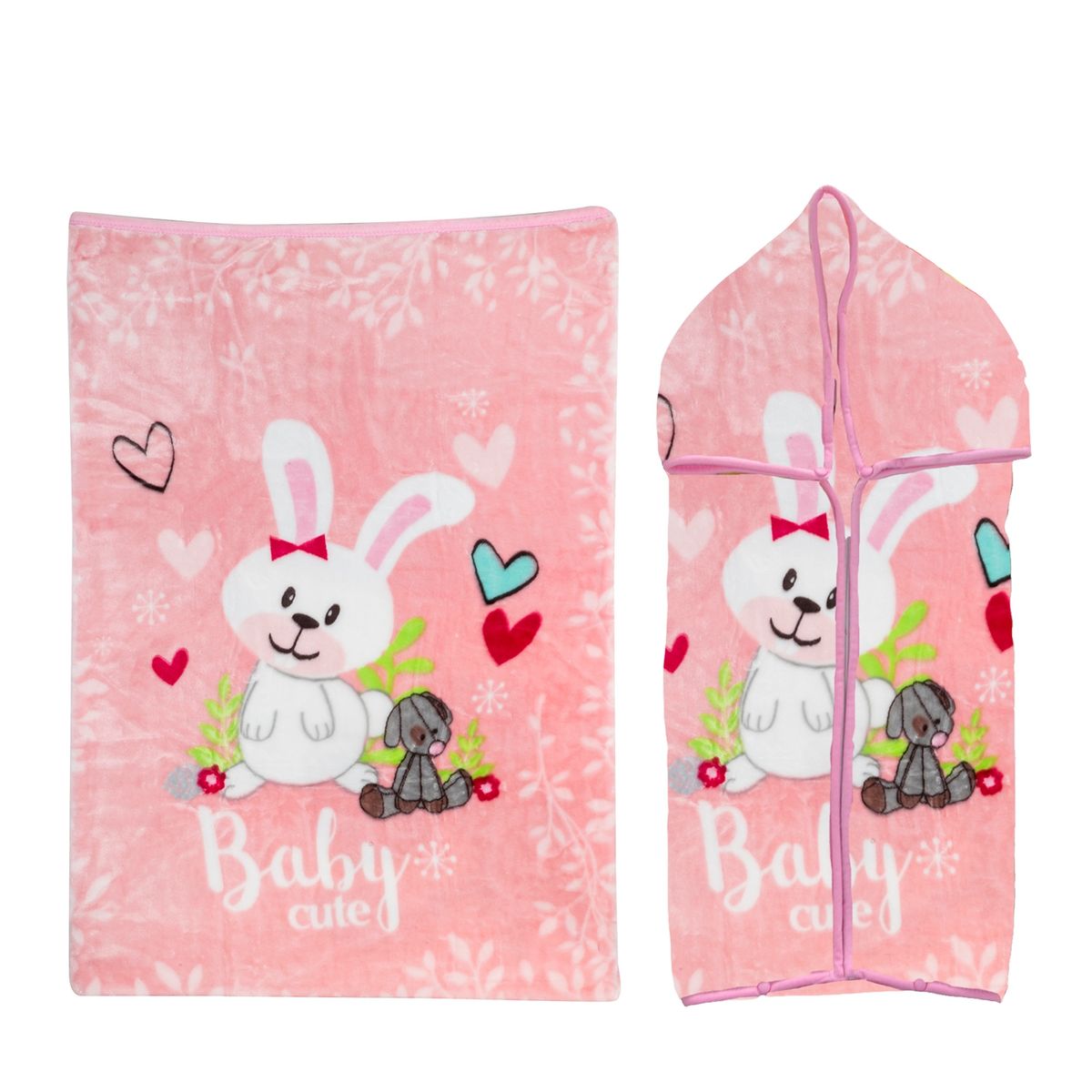 BEBESIT - Saco Con Broche Conejo Rosa Bebesit