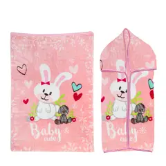 BEBESIT - Saco Con Broche Conejo Rosa