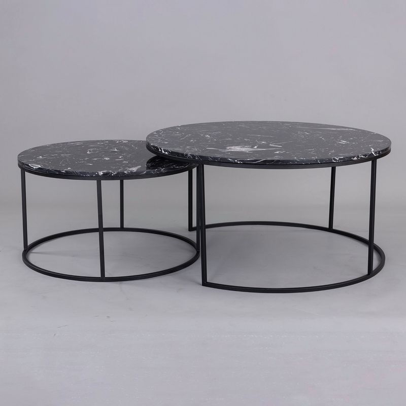 DISEÑO 3 - Set Mesas 90 Cm Diam Negro Diseño 3