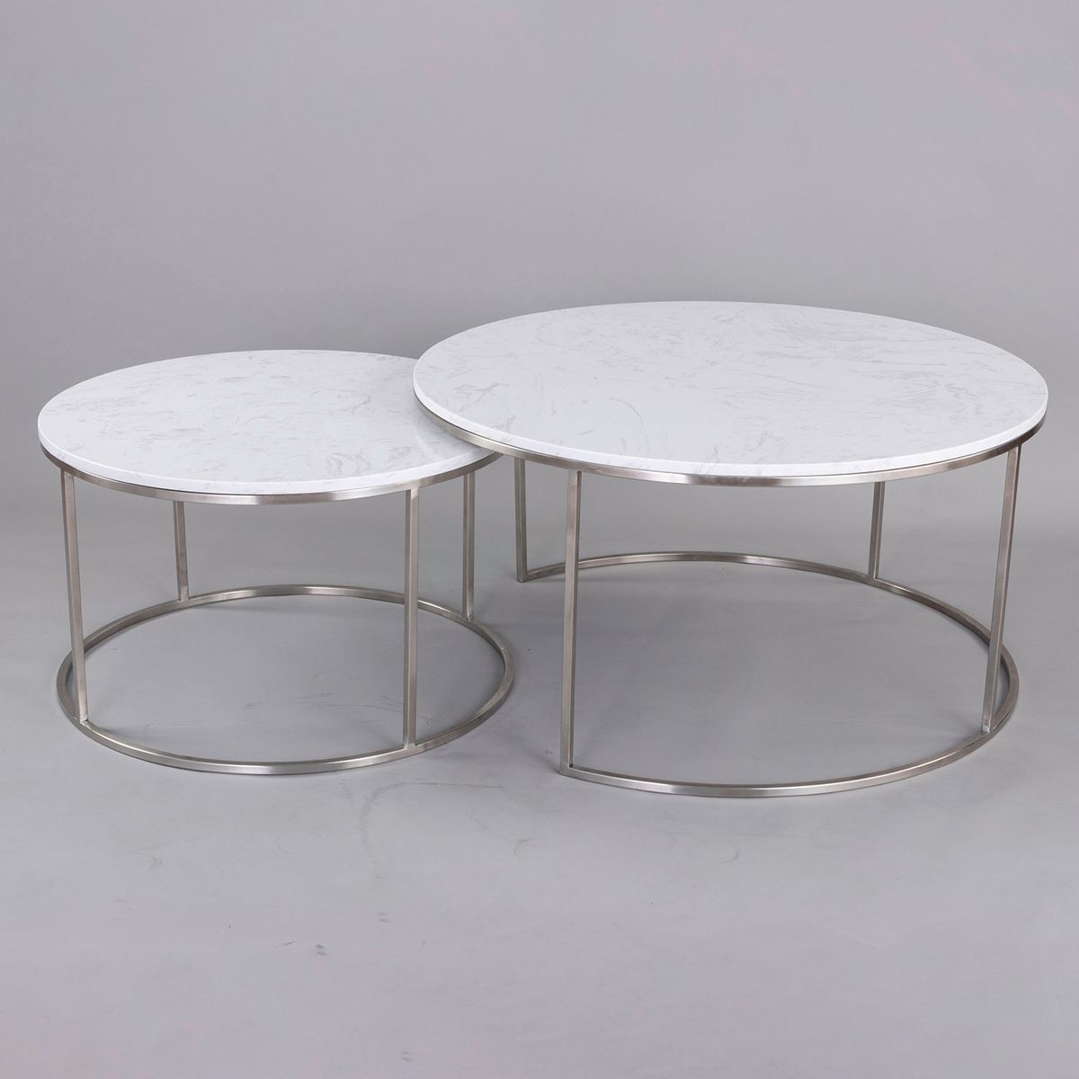 DISEÑO 3 - Set Mesas 90 Cm Acero Inox Diseño 3