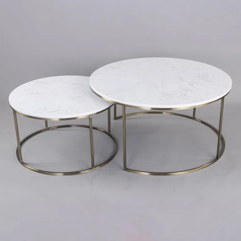 Set Mesas 90 Cm Diametro Bronce