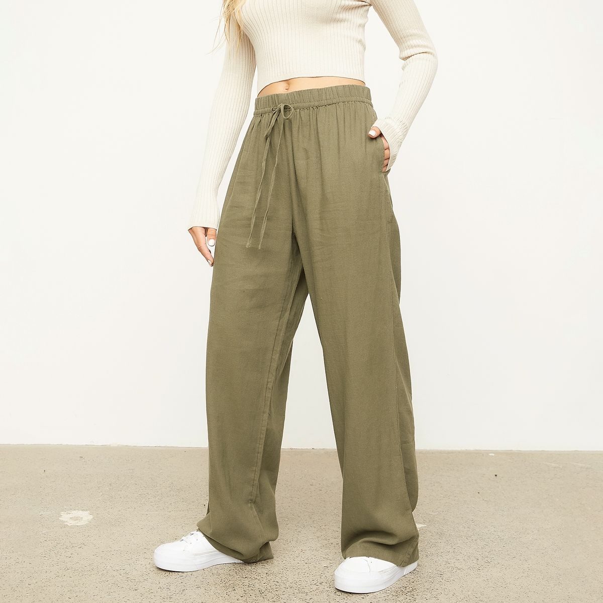 ONLY - Pantalón Lino Mujer Only